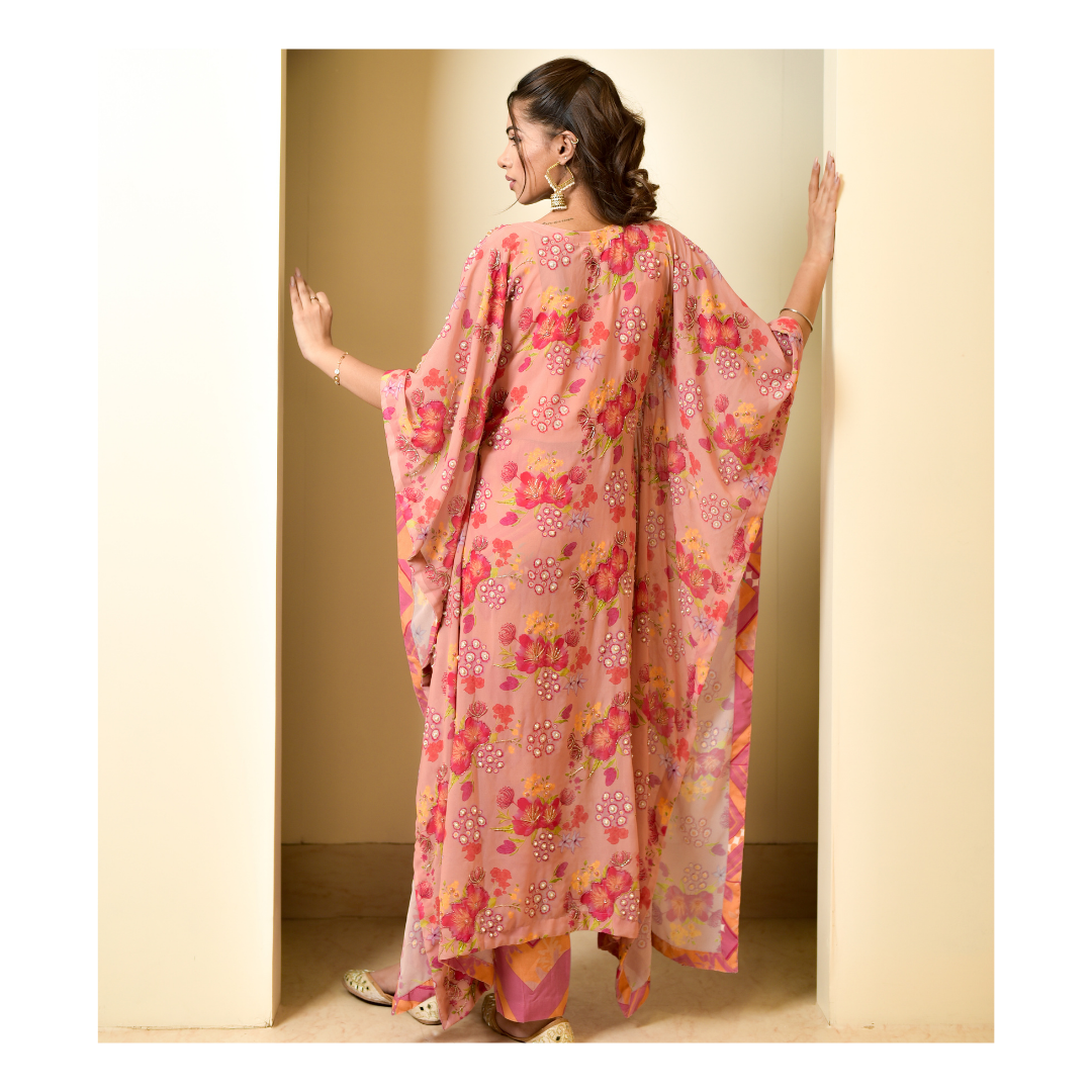 Suhana Peach Kaftan Set