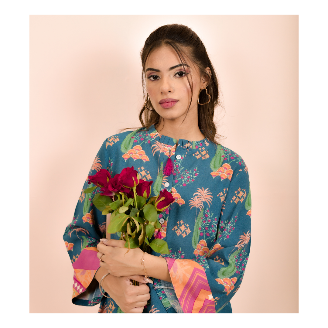 Tropical Blue Co-ord Set